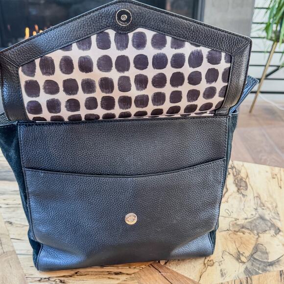 Kate Spade New York, Spencer Court Archie Tote, Black Pebbled Leather & Suede - Picture 11 of 12